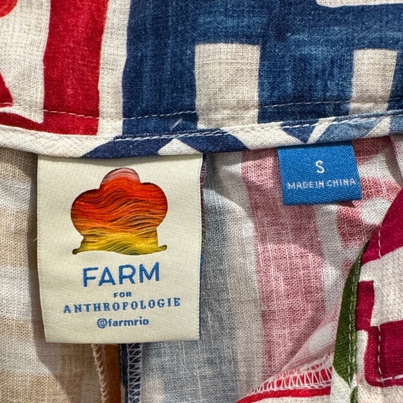 Anthropologie Colorblock Wide Leg Pants — Green, Blue, Red, Mustard & Cream - Picture 2 of 4